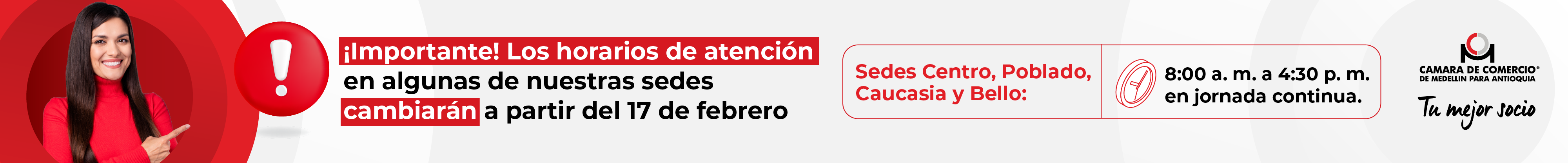 Sedes y Horarios Cámara de Comercio